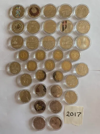 фото, Полный годовой набор / річний набір монет Украины за 2017 г. 36 монет