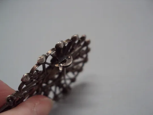 Брошка цветок с висюльками брошь цветочек серебро 875 проба ссср вес 9,15 г высота 5,5 см №15942 в Україні