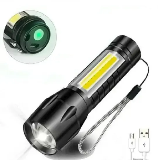 Ліхтарик кишеньковий алюмінієвий + Zoom(200м) + Акумулятор + Кабель для заряджання + Кейс для зберігання З аукціону