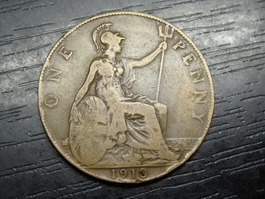 1 пенні Британія 1910 Ціна
