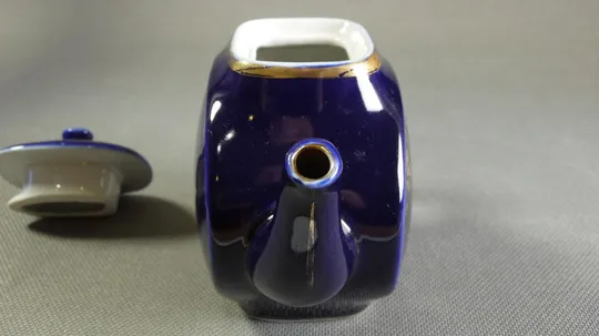 Чайник заварочный ГЖЕЛЬ кобальтовый синий фарфор БУ порцеляновий заварювальник Інтернет-аукціон