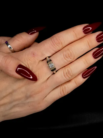 фото, Каблучка зі срібла 925 проби з вставками золота 325 проби. Вставка куб. циркон