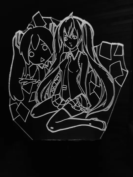 Акриловий світильник-нічник Хацуне Міку білий tty-n000902 Ціна