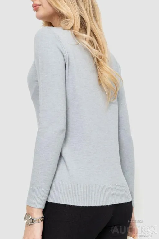 Кофта женская однотонная, цвет серый, 244R2033-1 Продаж