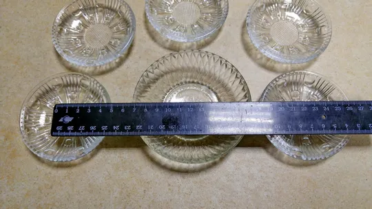 Розетки блюдця старе радянськіе скло набор 5+1 Вживане Інтернет-аукціон
