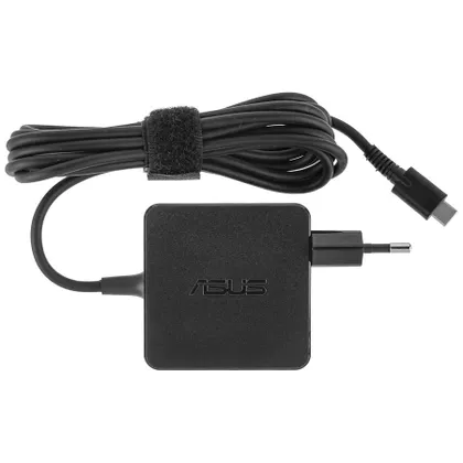 фото, Оригінальний блок питания для ноутбука ASUS TYPE-C 45W, квадратный, black
