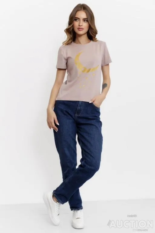 Футболка женская, цвет пудровый, 102R189 Ціна