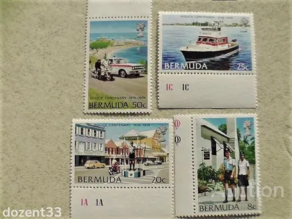 фото, Марки Бермудські острова " Транспорт поліція" повна серія 1979 рік
