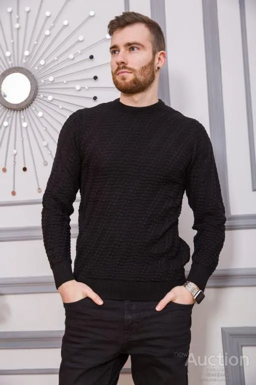 Свитер мужской, цвет черный, 161R800 Ціна
