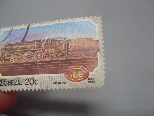 Марка Южная Африка RSA Hein Botha 1983 паровоз поезд транспорт гашенная №15373 Де купити