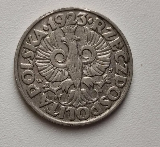 Купити 50 грошей 1923 год Польша монета оригинал, никель. vk963.