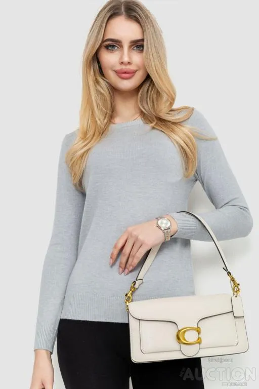 Кофта женская однотонная, цвет серый, 244R2033-1 Ціна