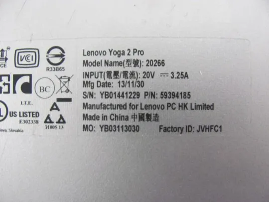 62-2 Кришка дно піддон корпуса AM0S9000210 для LENOVO YOGA 2 PRO оригінал З аукціону