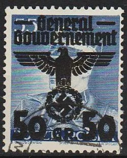 1940 - Рейх - GG - Надрук 50 Mi.15 _гаш Ціна