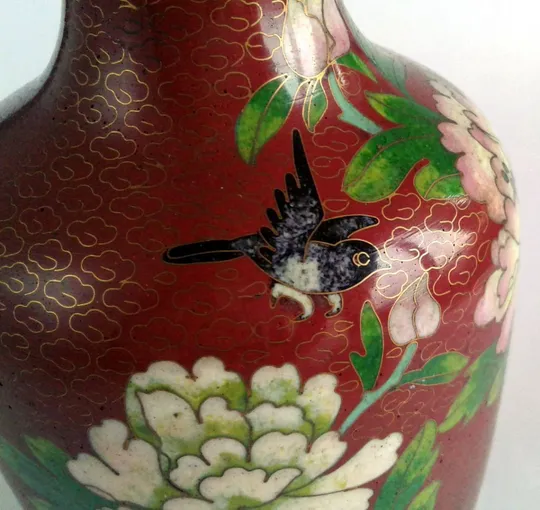 Купити Антикварна колекційна ваза клуазоне Cloisonne латунь #1