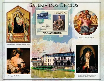 фото, Мозамбик-Галерея Уффици-Живопись-2010. Чиcтый полный комплект.MNH.
