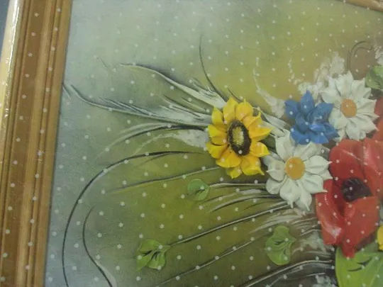 картина подарочная кожанная цветы украины 50х70 №4181 Продаж