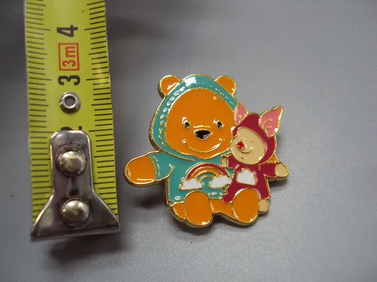 Купити Значок пін мультфільм Пригоди Вінні Пуха Disney Вінні Пух і Пятачок веселка знак брошка №18471