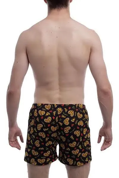 Купити Чоловічі труси боксери сімейні класика Bono МБ 000270 МАХІ принт Піцца чорні розмір 56