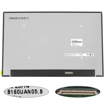 фото, Матриця 16.0" B160UAN05.B (1920 * 1200, 40pin (eDP, IPS, 165Hz, 500cd/m2, sRGB 100%), LED, SLIM (без додаткової панелі), матова,