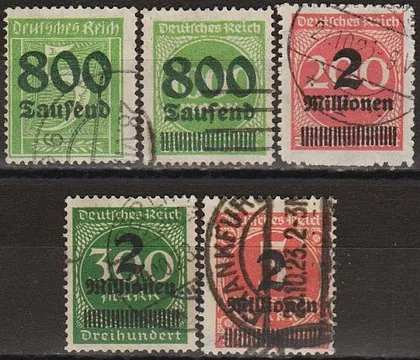 фото, 1923 - Стандарт - Деномінація Mi.301-12 _15,10 € _гаш