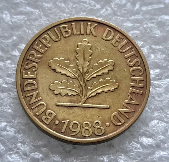 (2229) 10 пфенігів 1988 Німеччина, &quot;D&quot;(Мюнхен) (Германия, пфенниг) Ціна