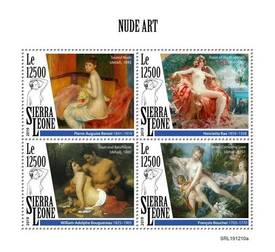 Купити Сьерра Леоне-Обнажённая Живопись-Рубенс -Адам и Ева и др.-2019. Чистый полный красивый комплект. MNH.