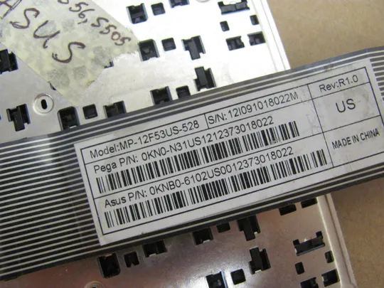 номер0952-16 клавіатура MP-12F53US-528 0KNB0-6102US00 для  ASUS A56 K56 S56 S505 S550 R505 оригінал Недорого