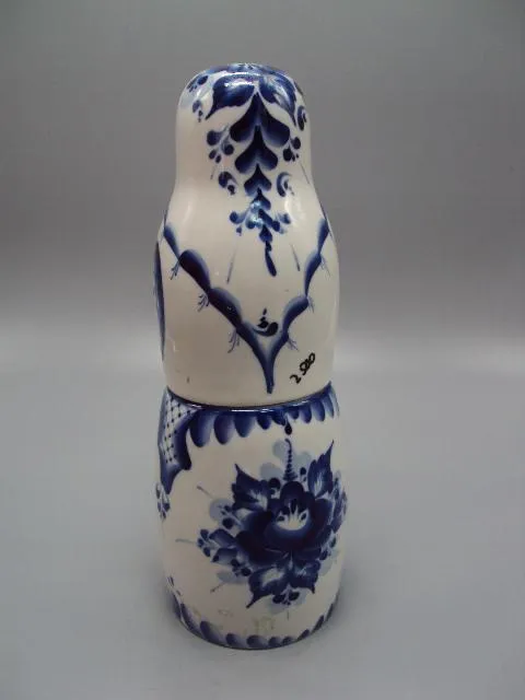 Штоф авторский фарфор Гжель матрешка автор Кулинков А. высота 25 см №13697 Продаж