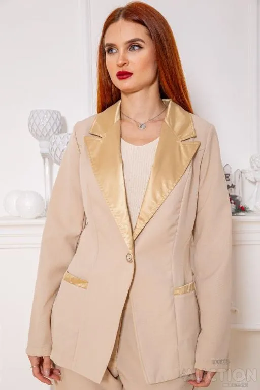 Женский костюм брюки + пиджак, бежевого цвета, 104R1285 Продаж