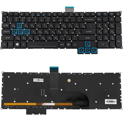 фото, Клавіатура для ноутбука ACER (Predator PH517-52) rus, black, без кадру, підсвічування клавіш (RGB)