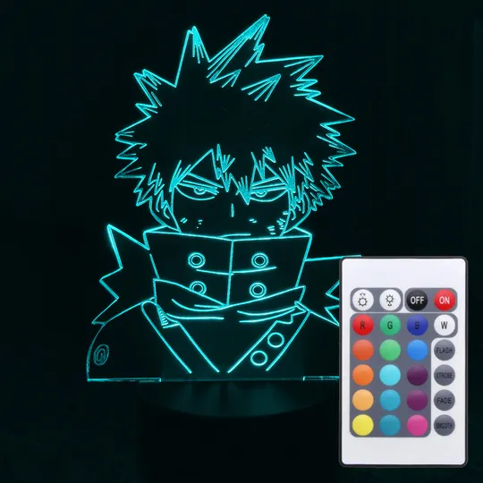 Акриловий світильник-нічник з пультом 16 кольорів Кацукі Бакуго (Katsuki Bakugou) tty-n000590 Ціна