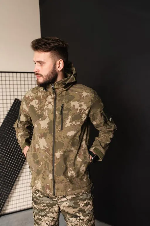 Куртка мужская тактическая Мультикам Accord Турция Софтшел Soft-Shell ВСУ (ЗСУ) 8718 XXL хаки Ціна