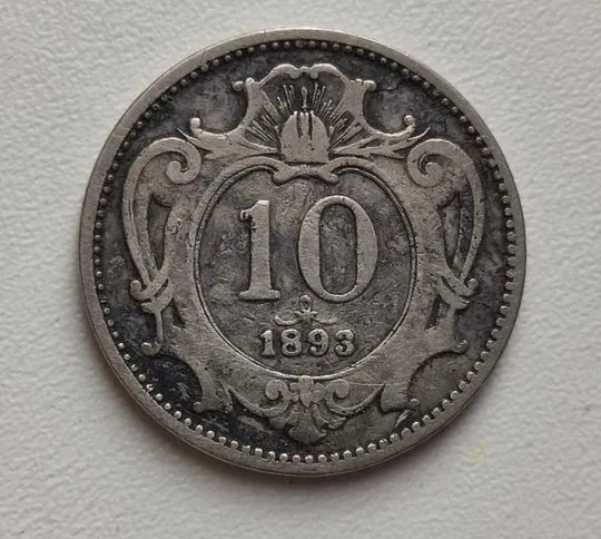 10 геллеров 1893 года монета Австрия vs247. Ціна