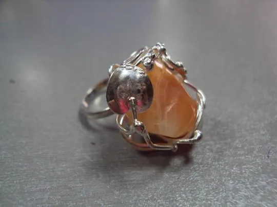 Купити Кольцо сердолик листочки листья авторская работа серебро 925 проба Украина 14,53 г 18 р №11915