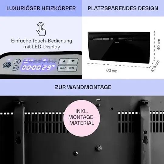 Конвекторний обігрівач Klarstein Hot Spot Slimcurve 2000/1000W Недорого