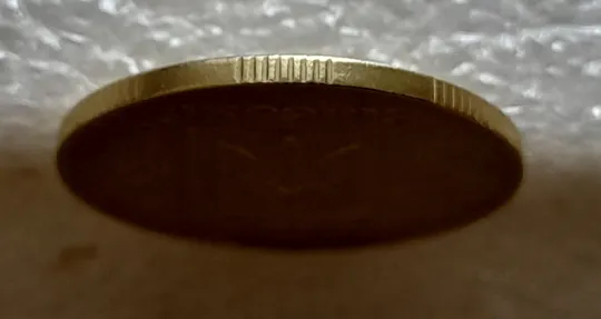 (5241) 50 копійок 1992 1ААс розкол від канту до лівого нижнього листка на аверсі (50 копеек 1992 1ААс брак) Недорого