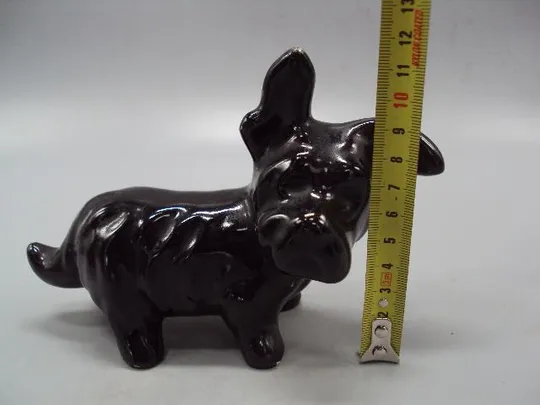 Фигура керамика статуэтка Константиновка собака терьер щенок собачка высота 11,5 см №12989 З аукціону