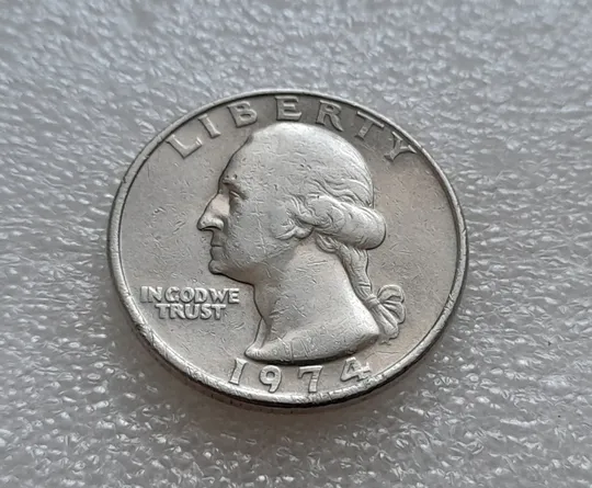 (8108 ря) ¼ долара 1974 США без мітки монетного двору (квотер, 25 центів) З аукціону