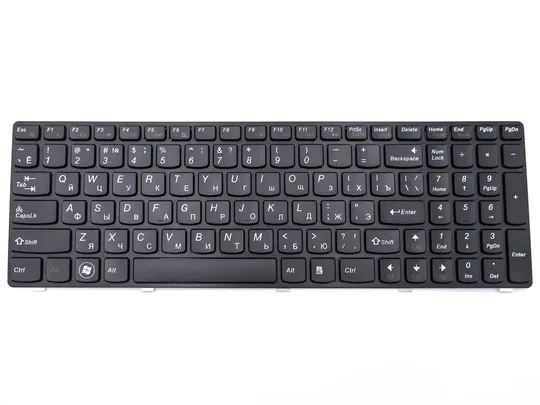 Клавиатура для LENOVO Z580, Z580A, Z580AM, Z580AF ( RU Black, Черная рамка) . OEM З аукціону