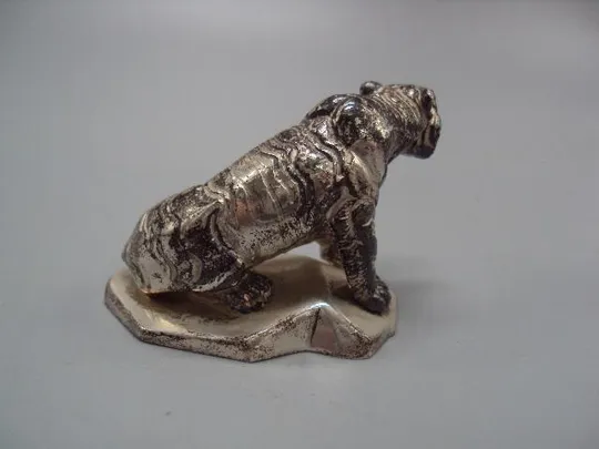 Фигура статуэтка тигр сидит серебро 925 проба Киевский ювелирный завод вес 102,09 г №13215 Де купити