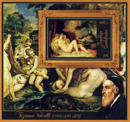 фото, ЦАР-Живопись- Тициано Вечелли -2011.Чистый  красивый Блок.MNH.