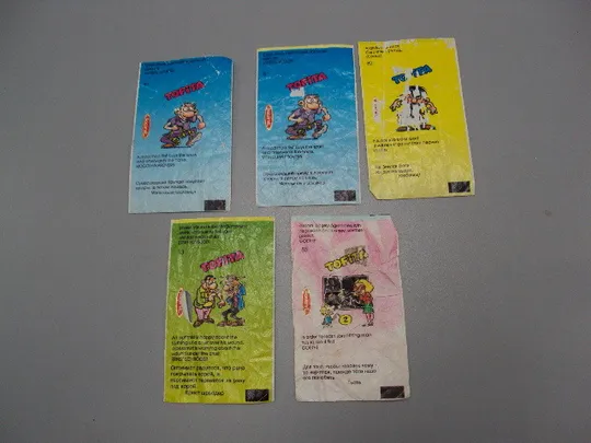 Обертка от жвачки Tofita kent 81, 82, 13 и 85 фантик вкладыш Лайнер для десен Турция 5 шт №17880мя Ціна