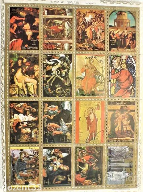 Сцепка марок " Релігія " Умм-ель-Кайвайн — емірат в складі ОАЕ Ціна