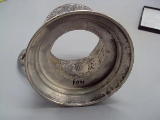 Подстаканник большой театр серебро 875 проба голова вес 106,18 г размер 8,2х9,3х6,7 см №14314 Характеристики