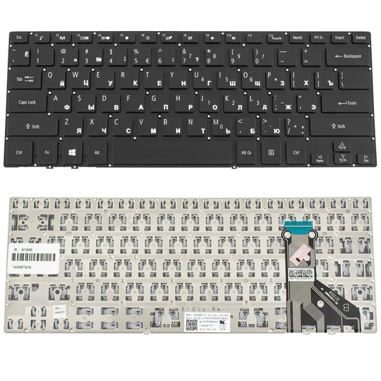 Клавіатура для ноутбука ACER (AS: SP714-51) rus, black, без кадру Ціна