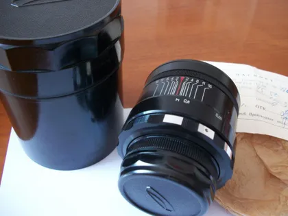 фото, Объектив Гелиос-44-2 [зебровый] М-42, Беломo, Коллекционный. Нов-New. Паспорт