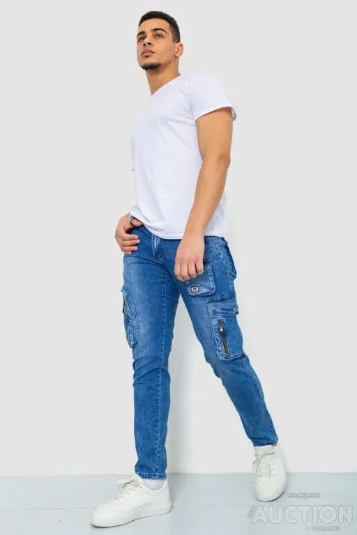 Купити Джинсы мужские с карманами, цвет синий, 129R8320