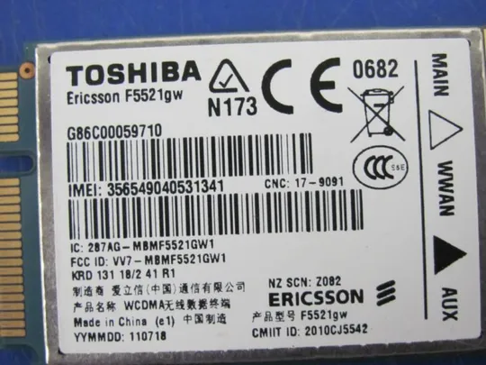 №241-14 WI-FI адаптер ERICSSON F5521GW G86C00059710 для TOSHIBA TECRA R840 R940 оригінал З аукціону