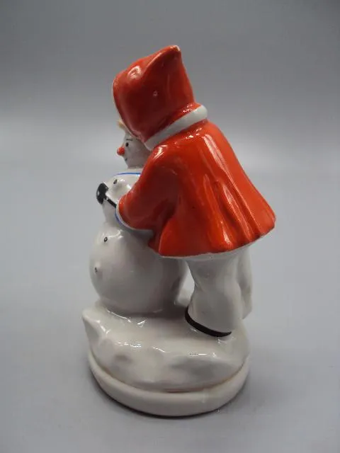 Фигура фарфор Старый Киев редкое клеймо зима девочка лепит снеговика ребенок и снеговик 12 см №143 Недорого